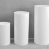 Set of 3 White Round Plinths