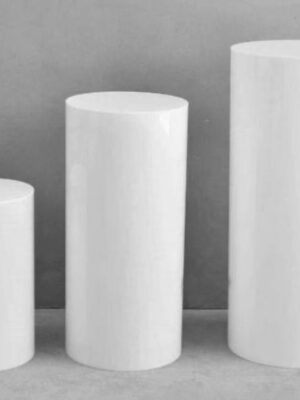 White Round Plinths HIRE