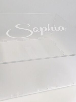 Frosted Acrylic Keepsake Box with Clear Lid