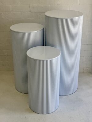 Ripple Round White Plinths